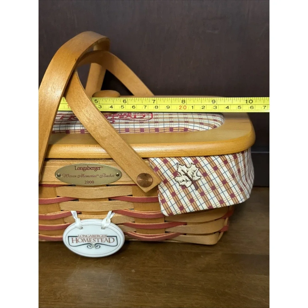 Longaberger Woven Memories Basket 2000 Homestead with Lid and Liner